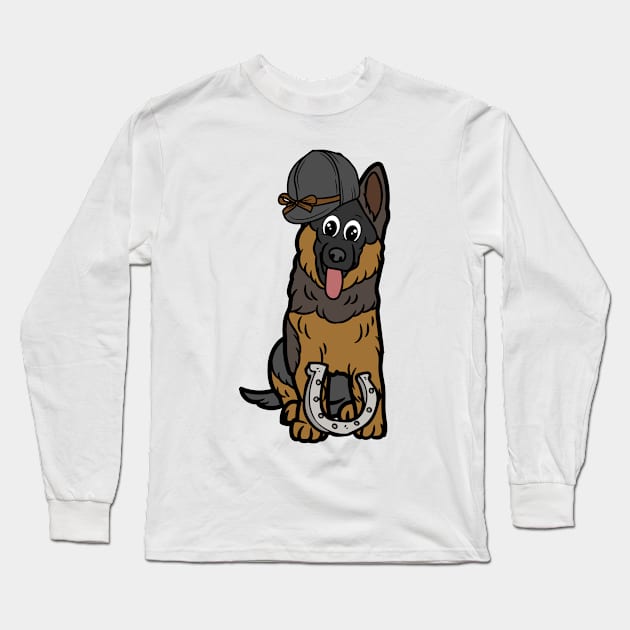 Funny guard dog is ready to ride a horse Long Sleeve T-Shirt by Pet Station